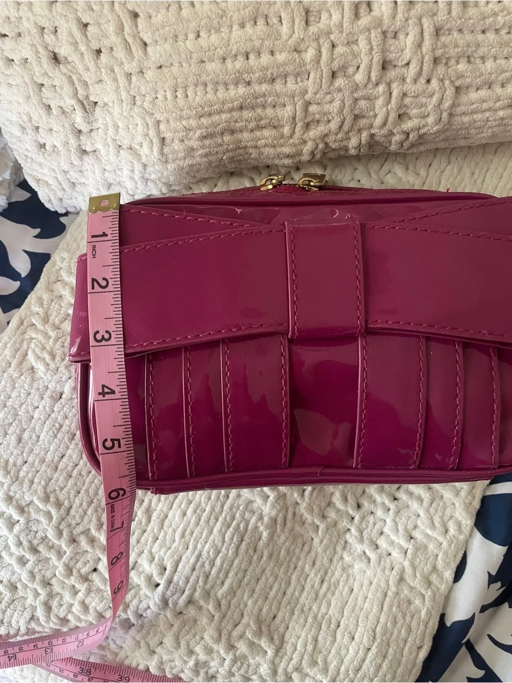 ZAC Zac Posen Patent Cosmetic Case / Makeup Bag – Fuchsia